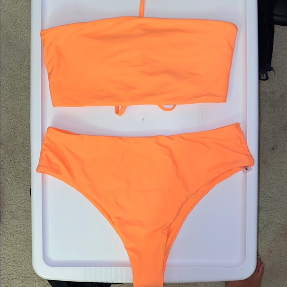 Shein neon orange bikini